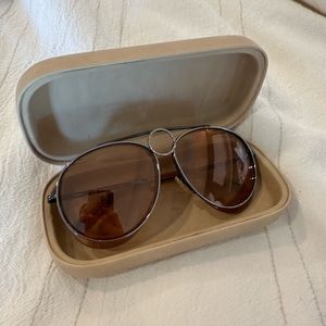 Chloe Brown Mirror Pilot Sunglasses